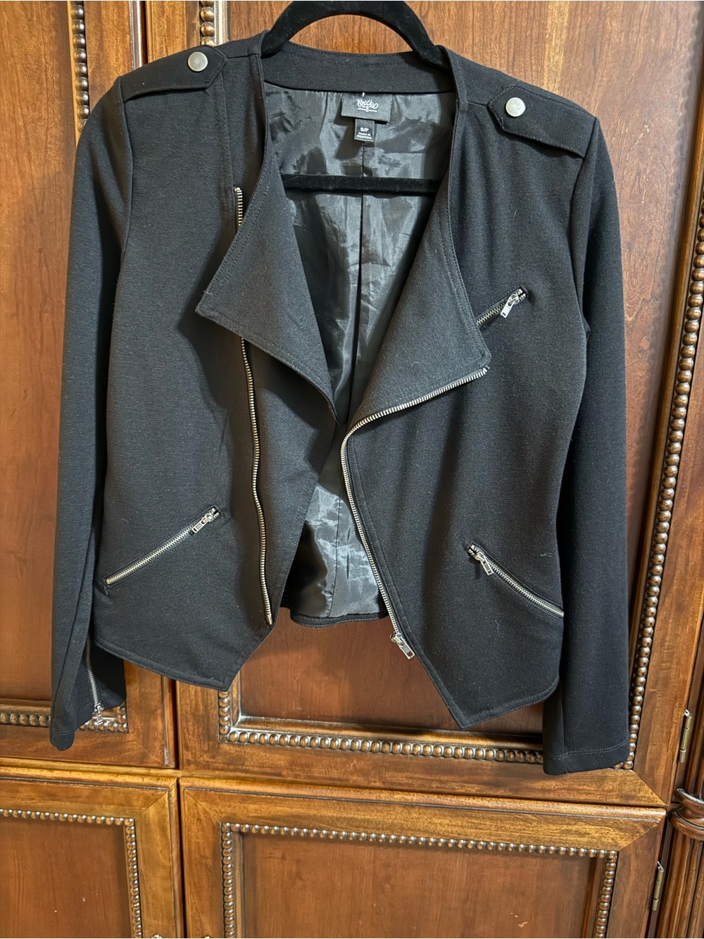 Mossimo Supply Co. Black Moto-Style Blazer